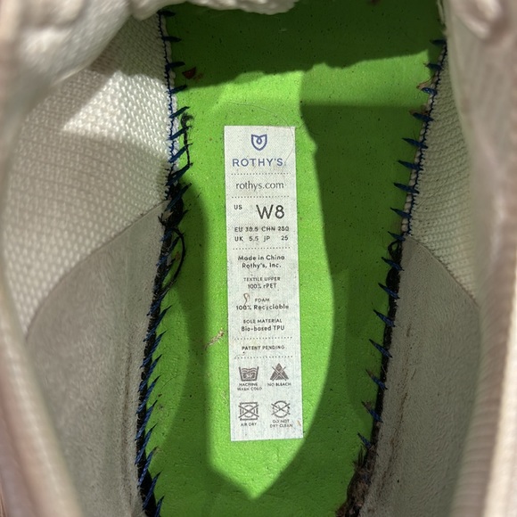 Rothys size 8 white lace up sneakers - Picture 4 of 6